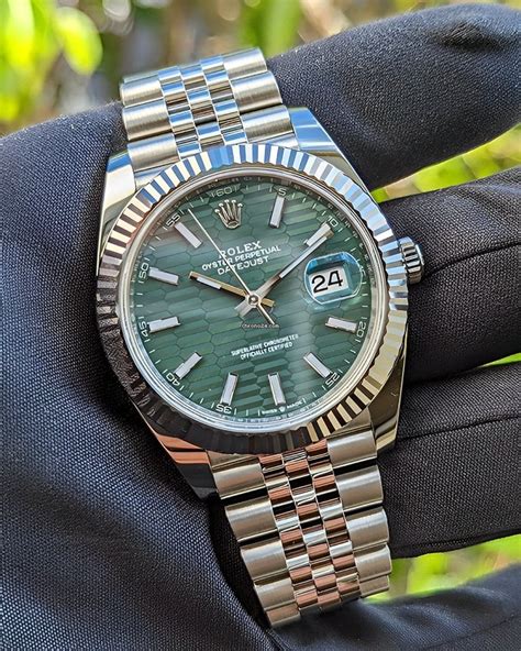 rolex datejust 41 mint green|rolex datejust 41 green motif.